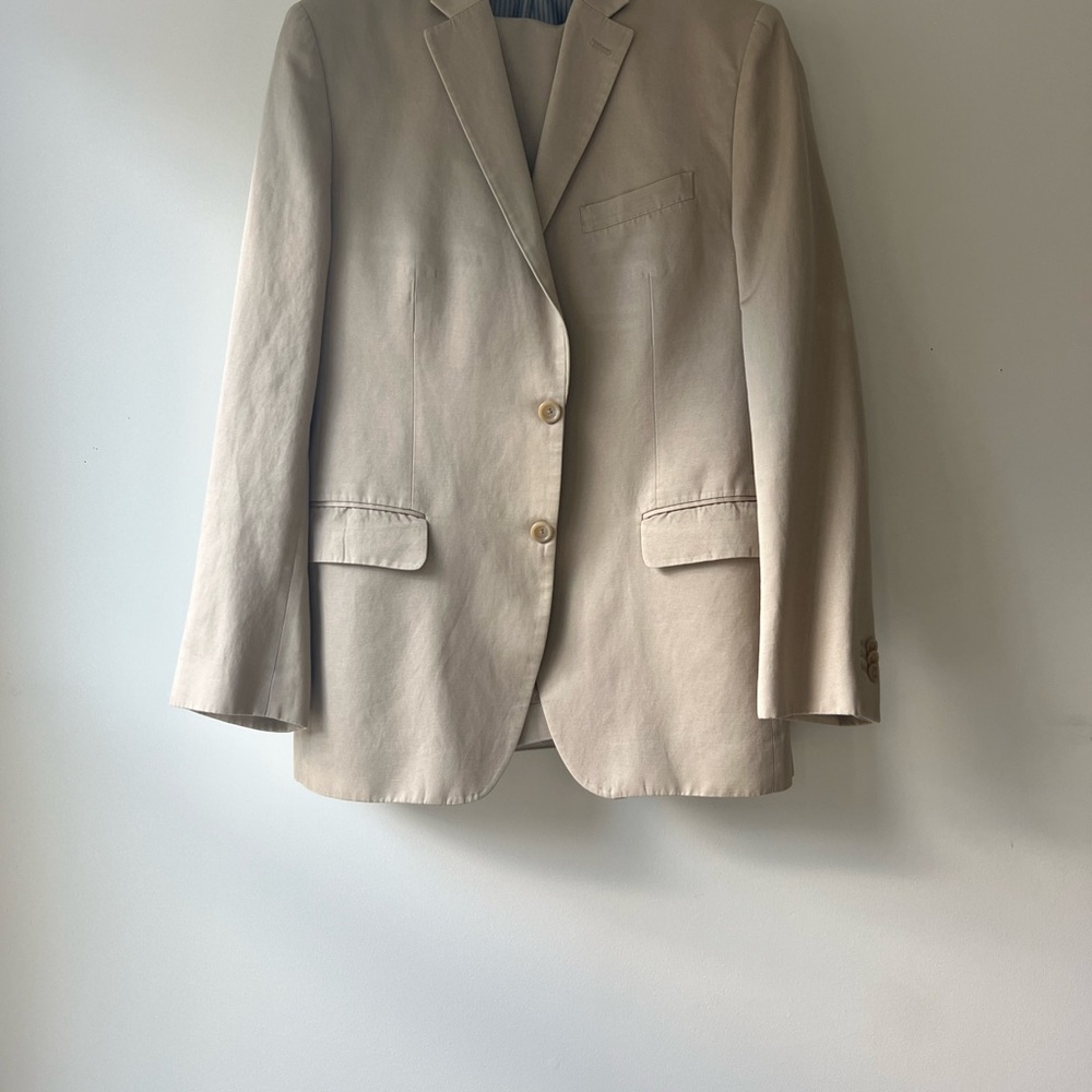 Banana Republic Tan Suit Set (40R, Pants 33/34)